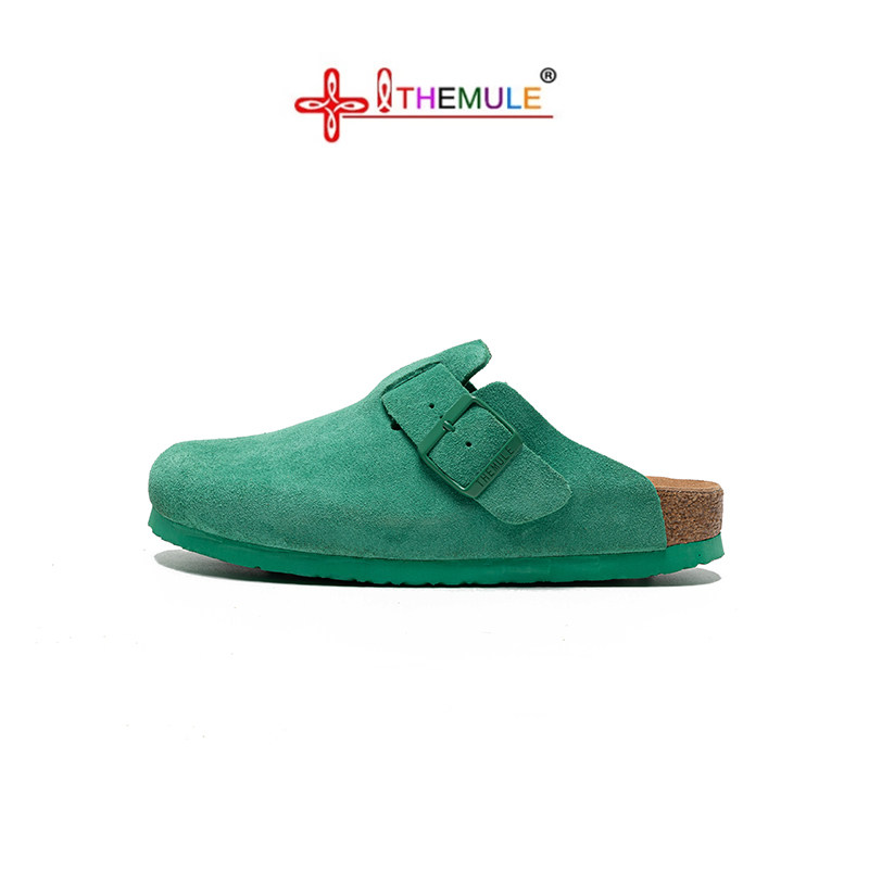德国勃肯鞋女包头半拖外穿真皮软木博肯凉鞋平底懒人一脚蹬休闲鞋
