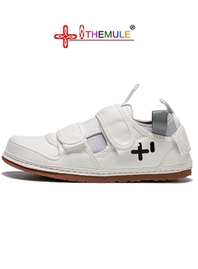 THEMULE丑鞋小众平底男时尚休闲鞋魔术贴厚底帆布鞋女大头小白鞋