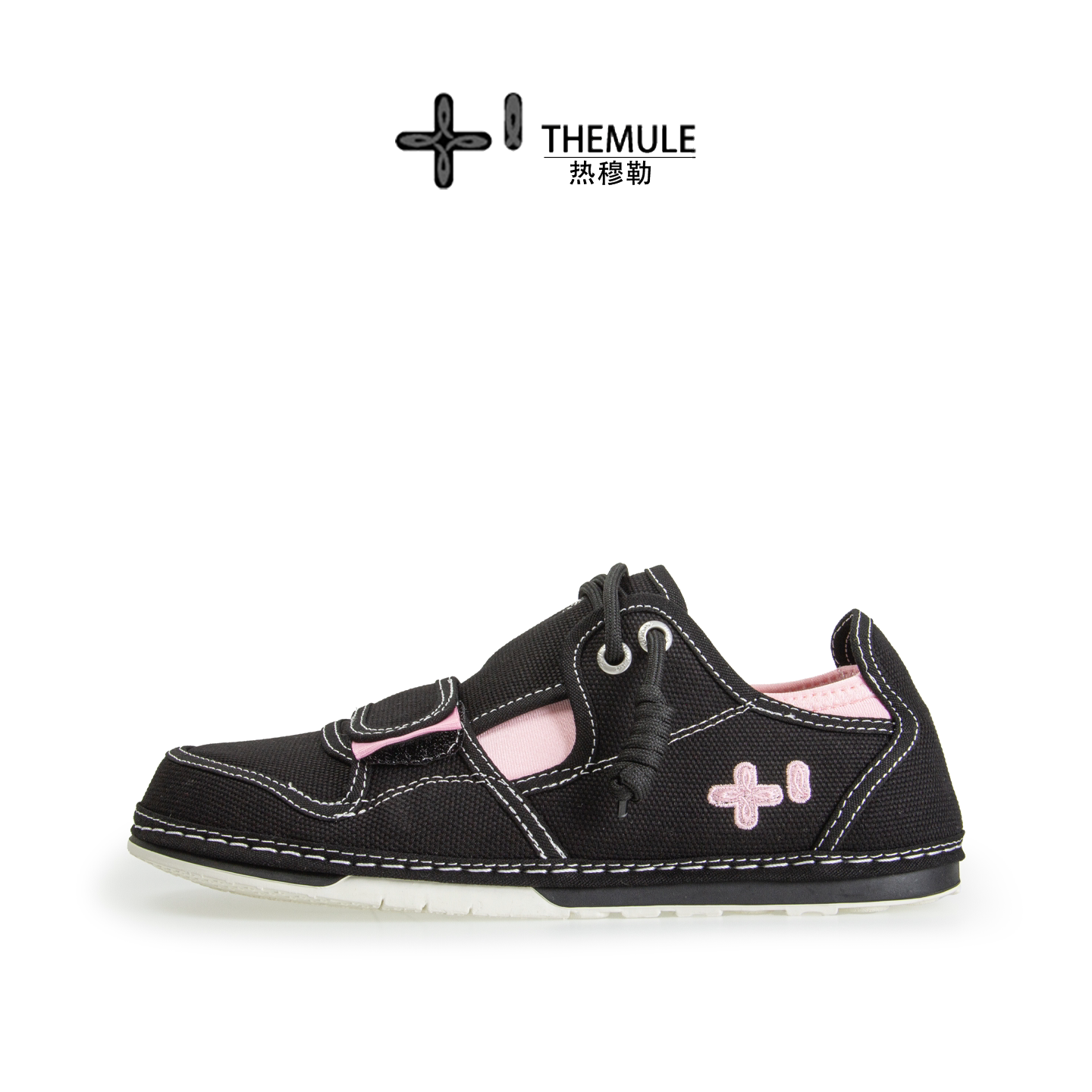 THEMULE韩版小众丑萌鞋女2025新款一脚蹬帆布鞋ins宽楦