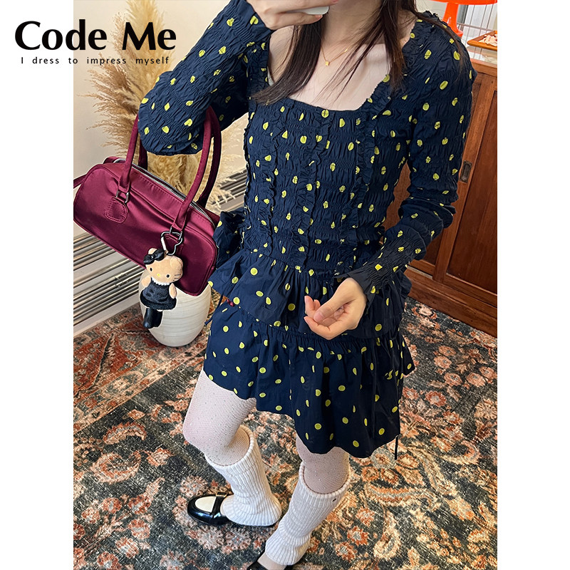 DamsonMadder波点褶皱衬衫半裙