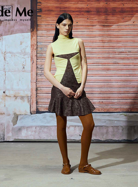 Near4rest 国内现货 棕色蕾丝波浪短裙CodeMe买手店
