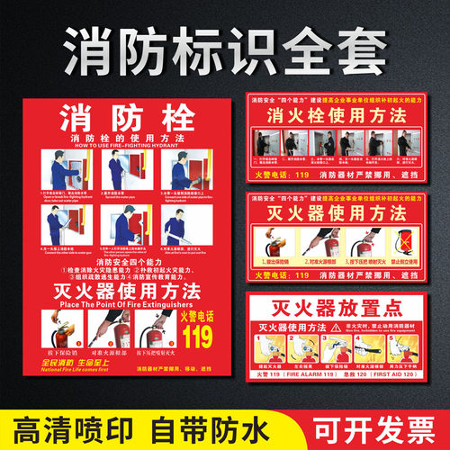 使用方法说明贴纸灭火器放置点