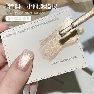 2025年新款秋冬爆闪小财迷猫眼指甲油胶流行显白晶石猫眼美甲专用