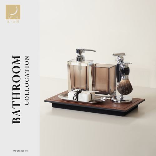 MOON慕空间轻奢样板间软装卫浴套装组合洗手间摆设道具托盘装饰品
