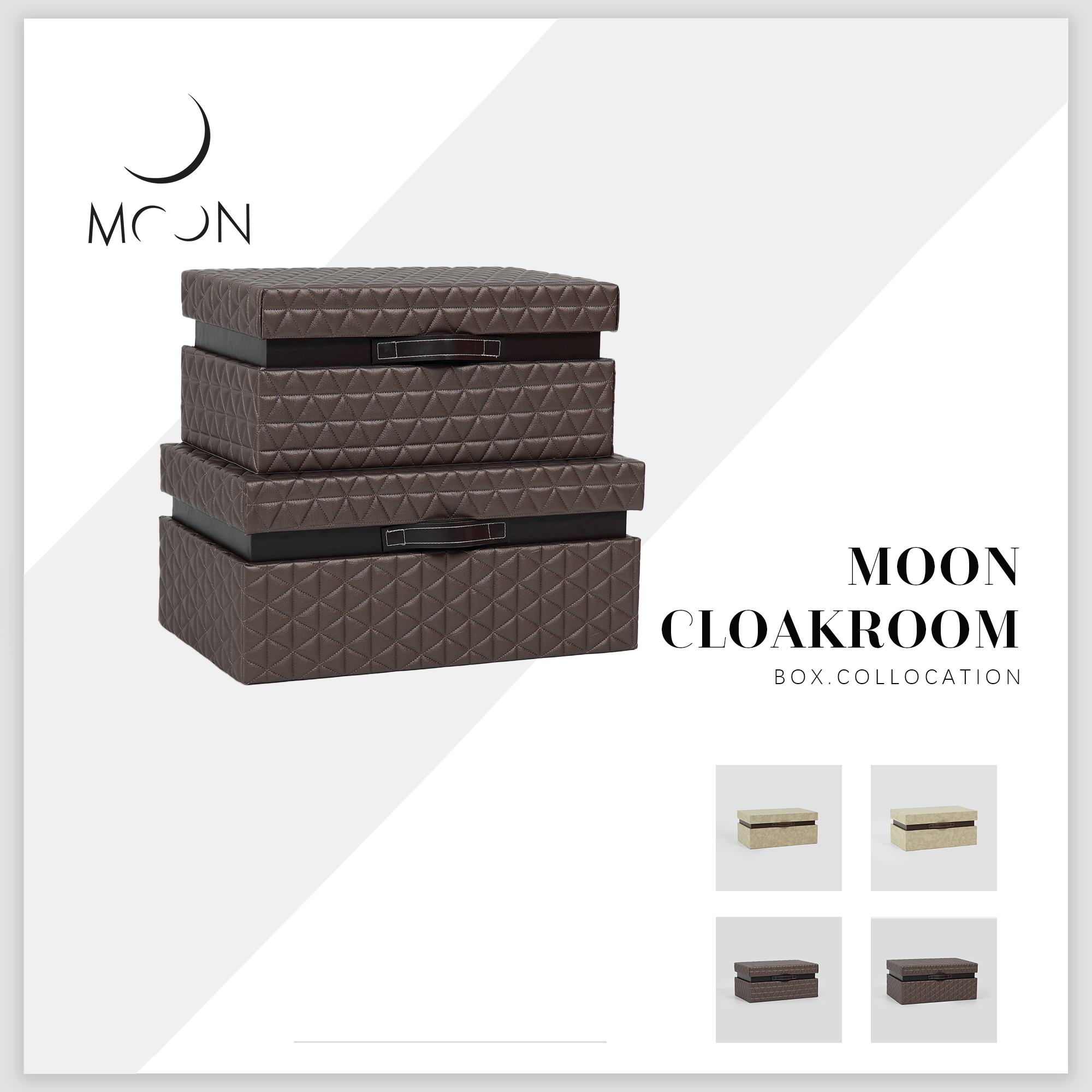 MOON慕空间样板房衣帽间收纳盒摆件提手箱家居展厅装饰品摆设道具