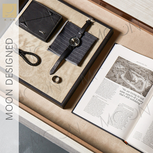 抽屉黑灰系 家居男士 moon慕空间样板房间衣帽间装 饰品摆件道具软装