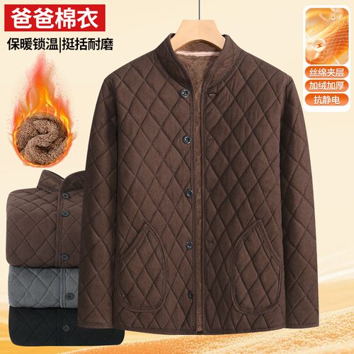 中老年男士加绒加厚冬季棉服