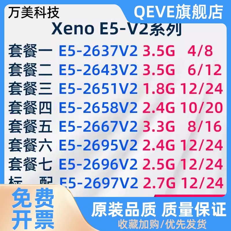 /E5-2696V2 2637 2643 2651 2658 2667 2697 2695v2 CPU-封面