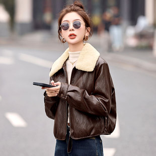 pu皮面免洗羽绒服女士短款2025新款今年流行爆款高端洋气小个子