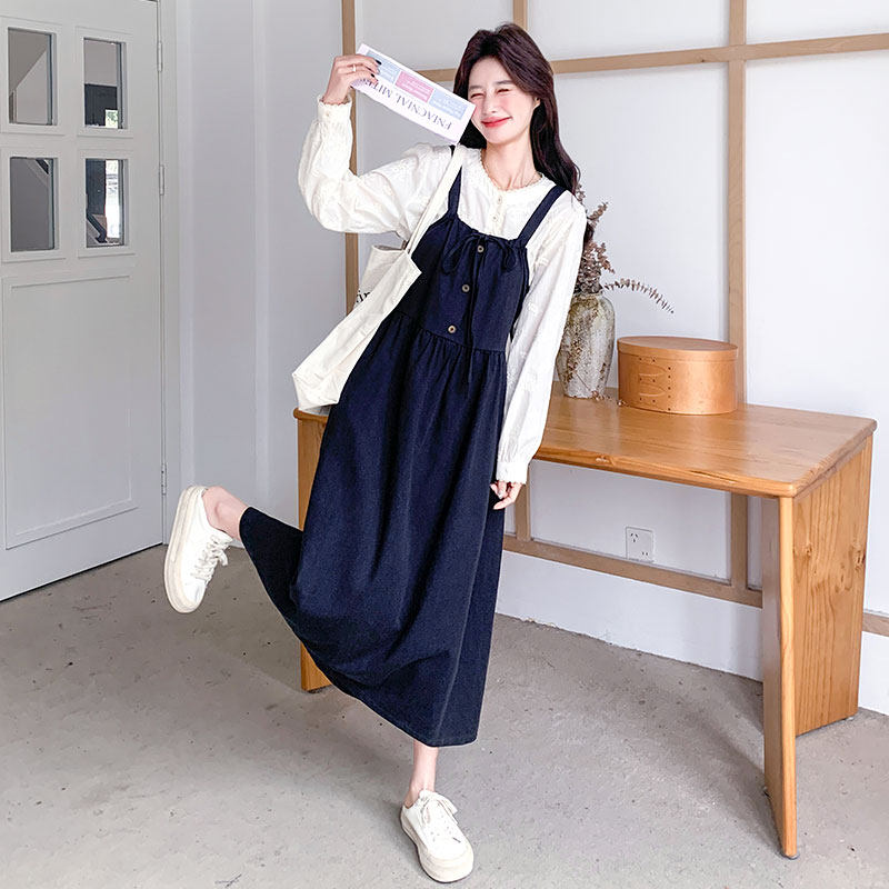 提花衬衫上衣背带裙套装女两件套春款2026新款连衣裙今年流行爆款