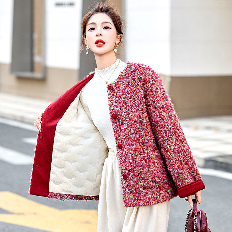 90绒小香风羊毛多巴胺彩色羽绒服冬季外套女2025新款设计感小众,女装/女士精品,羽绒服,淘宝优惠券,粉丝福利购,淘宝优惠卷