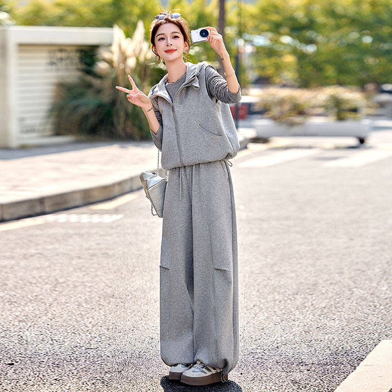 春装休闲三件套马甲卫裤套装女装春季2026新款今年流行爆款高级感