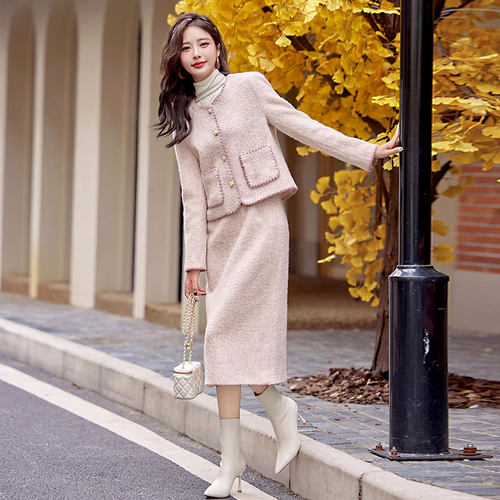 富家千金名媛小香风半身裙套装女