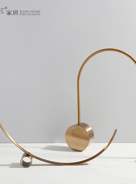 简约现代风金属几何书房室内摆件