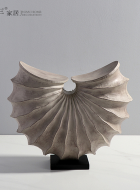 新中式风仿木客厅玄关雕塑摆件