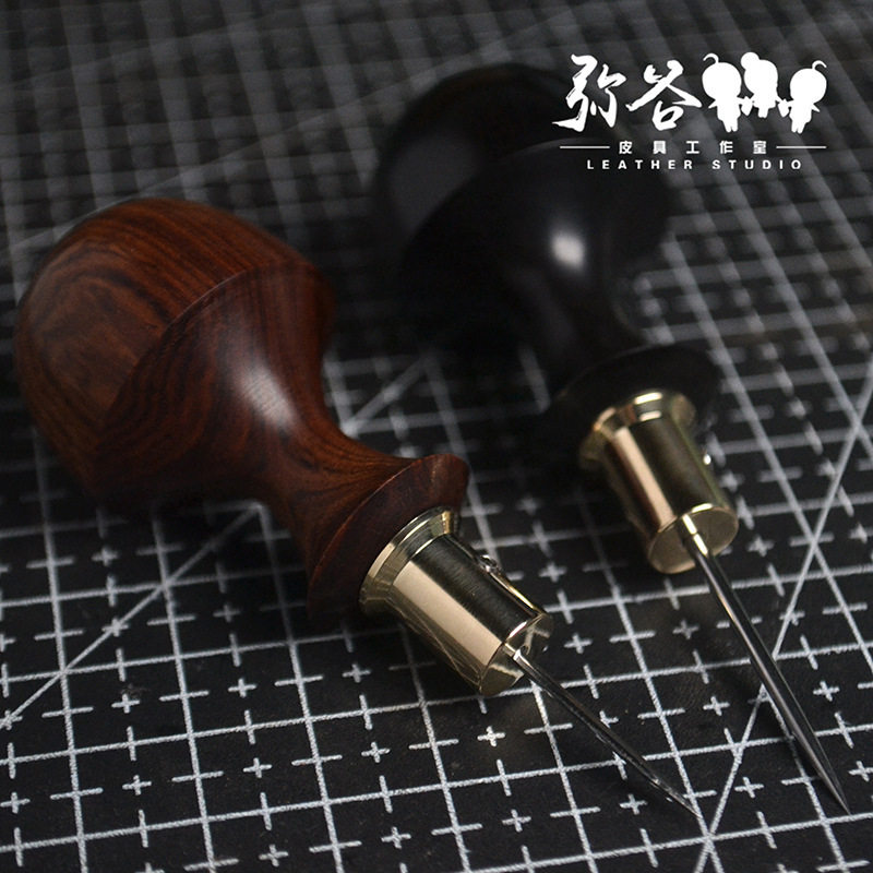4sz0精品刺客出品手工皮具工具锥子菱锥橄榄锥平锥通孔实木柄锥头