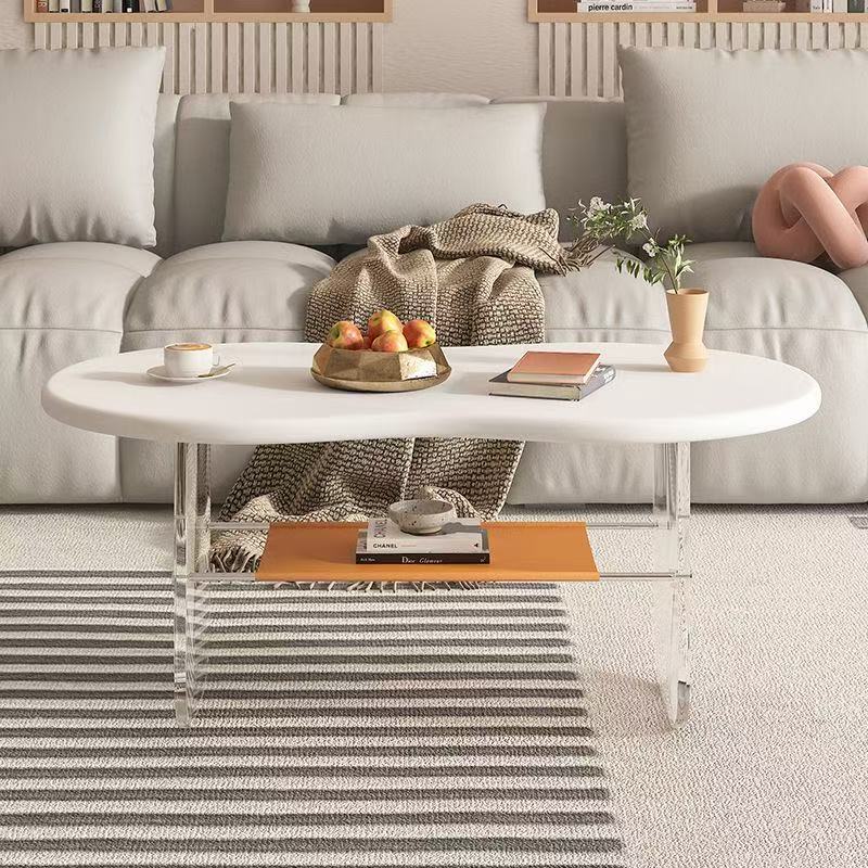 北欧轻奢云朵茶几感亚克力客厅家用时尚简约异形现代云朵茶几