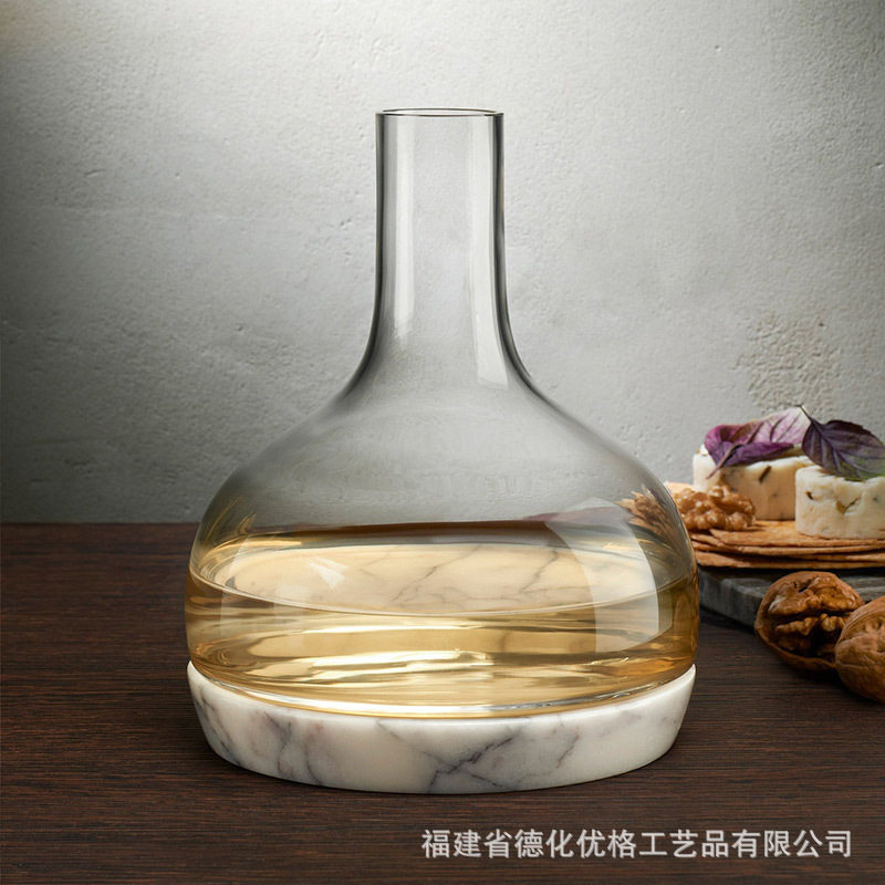 IF获奖Nude进口大理石座冷却酒具水晶红酒醒酒器洋酒杯分酒壶冰酒