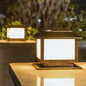 太阳能柱头灯简约现代围墙照明柱头灯led景观工程户外庭院柱子灯