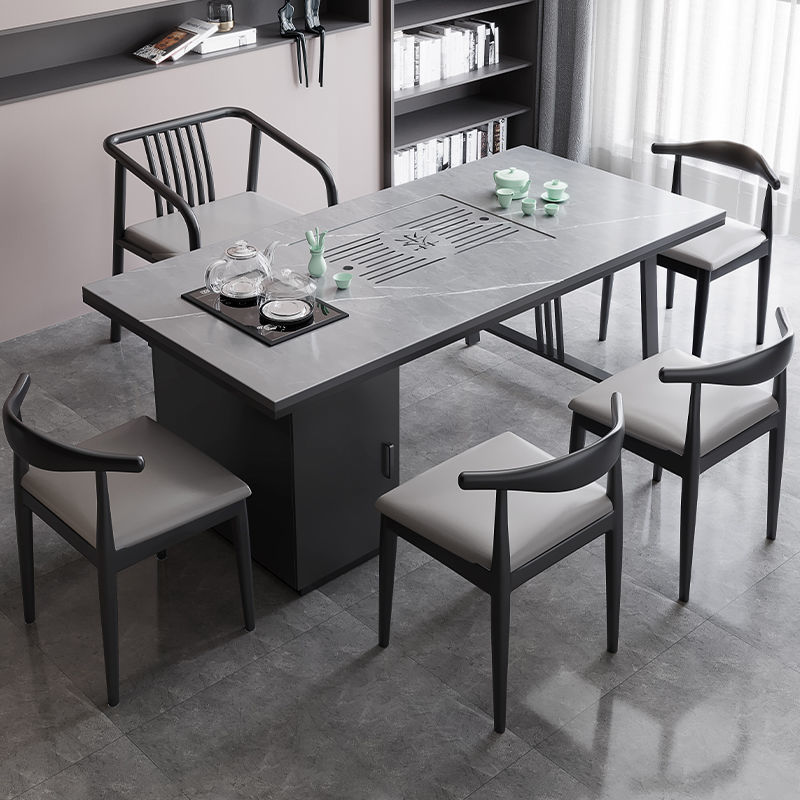 岩板茶桌椅组合轻奢功夫茶台简约现代泡茶桌茶具套装一体跨境