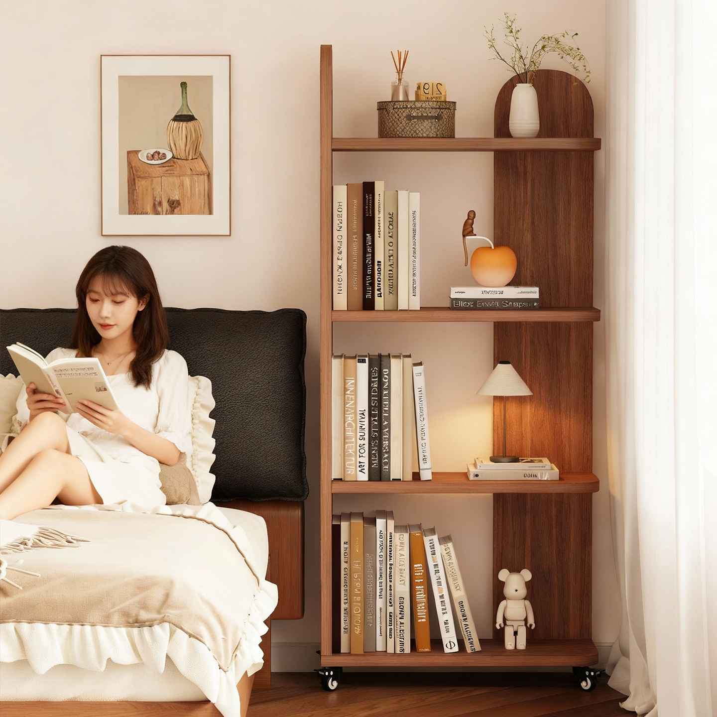 【全实木】可定制！转角书架窄柜