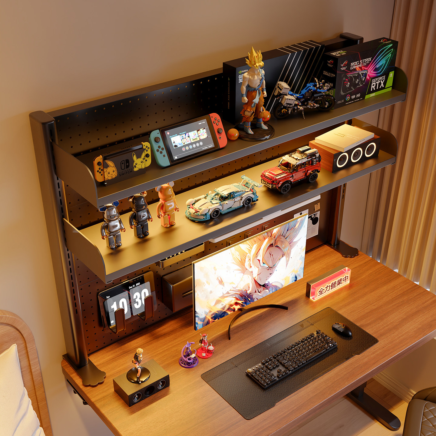 桌面洞洞板书架办公桌上收纳置物架铁艺儿童学生电脑桌上多层书架,住宅家具,搁板/置物架/家用陈列架,淘宝优惠券,粉丝福利购,淘宝优惠卷