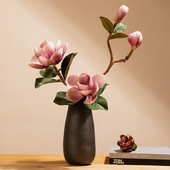 饰花艺插花陶瓷套装 升级版 大玉兰花仿真花客厅餐桌假花摆件装 摆设