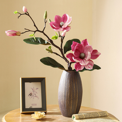 仿真大玉兰花假花客厅落地装饰花瓶插套装摆设餐桌花摆件高端摆花
