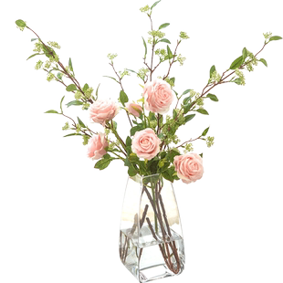 绿色翠峰果仿真花配草绿植假草树枝长青叶斗蓬草插花装饰植物绿果