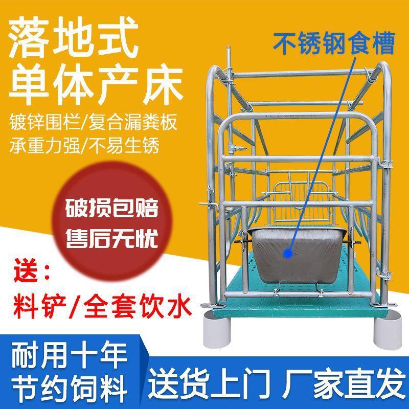 落地式母猪产床全套一整套带漏粪板加不锈钢食槽加固设备猪限位栏