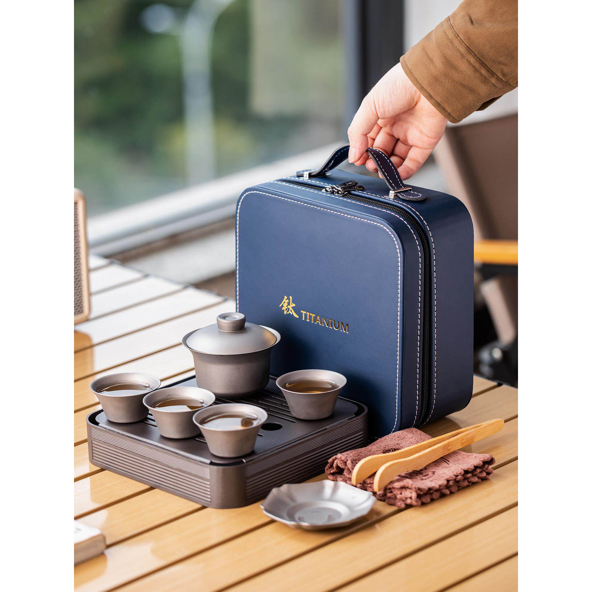 钛壶功夫茶具便携式户外露营旅行套装茶壶茶杯茶具礼盒装2025新款