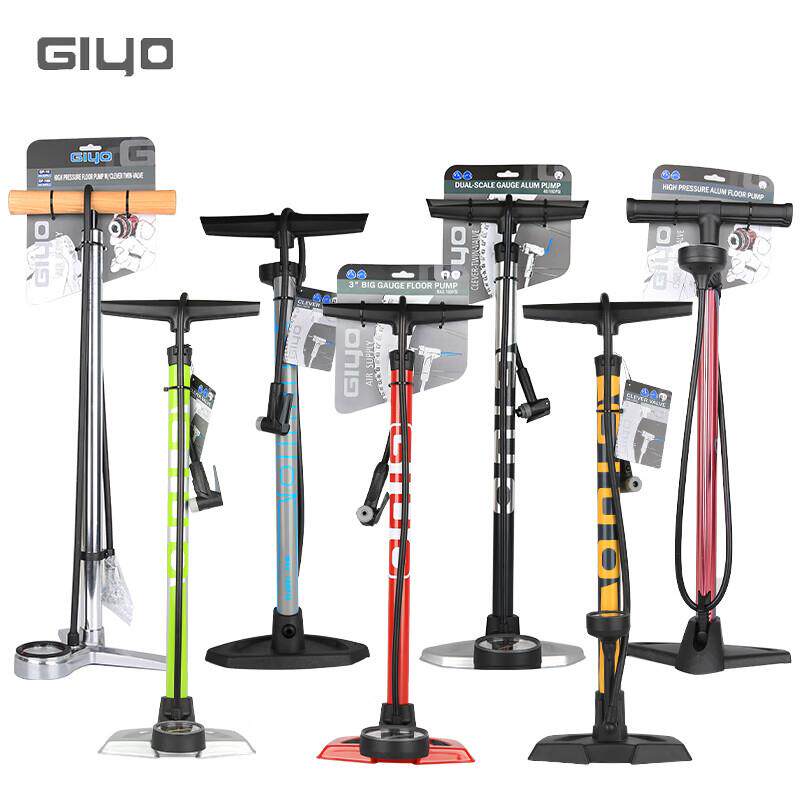 GIYO自行车打气筒山地公路车落地立式高压气筒带气压表电动车汽车