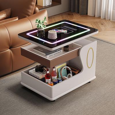 实木客厅智能沙发边几可移动升降旋转小推车茶几床头柜边柜带夜灯