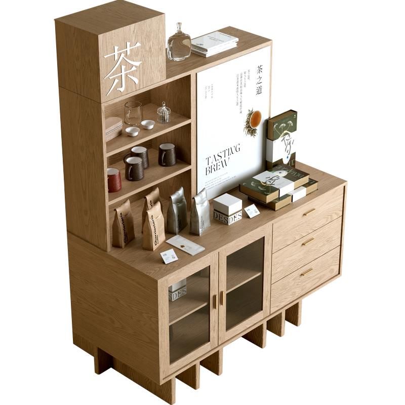 .中岛柜茶叶店礼品展示柜流水台中式货架陶瓷茶具商品陈列柜置物