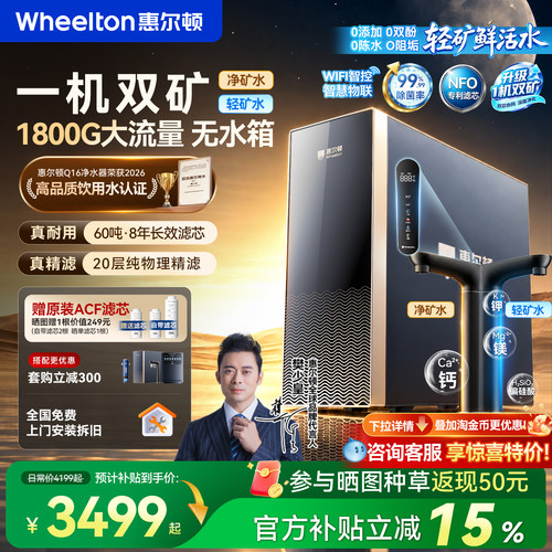 惠尔顿轻矿净水器Q16家用1800G