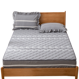 全棉夹棉水洗棉床笠单件加厚款防滑固定床罩纯棉全包床垫套子白色