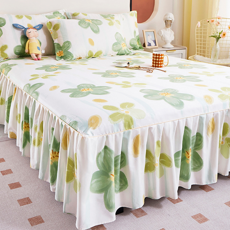 100全棉床裙加厚純棉防滑床罩