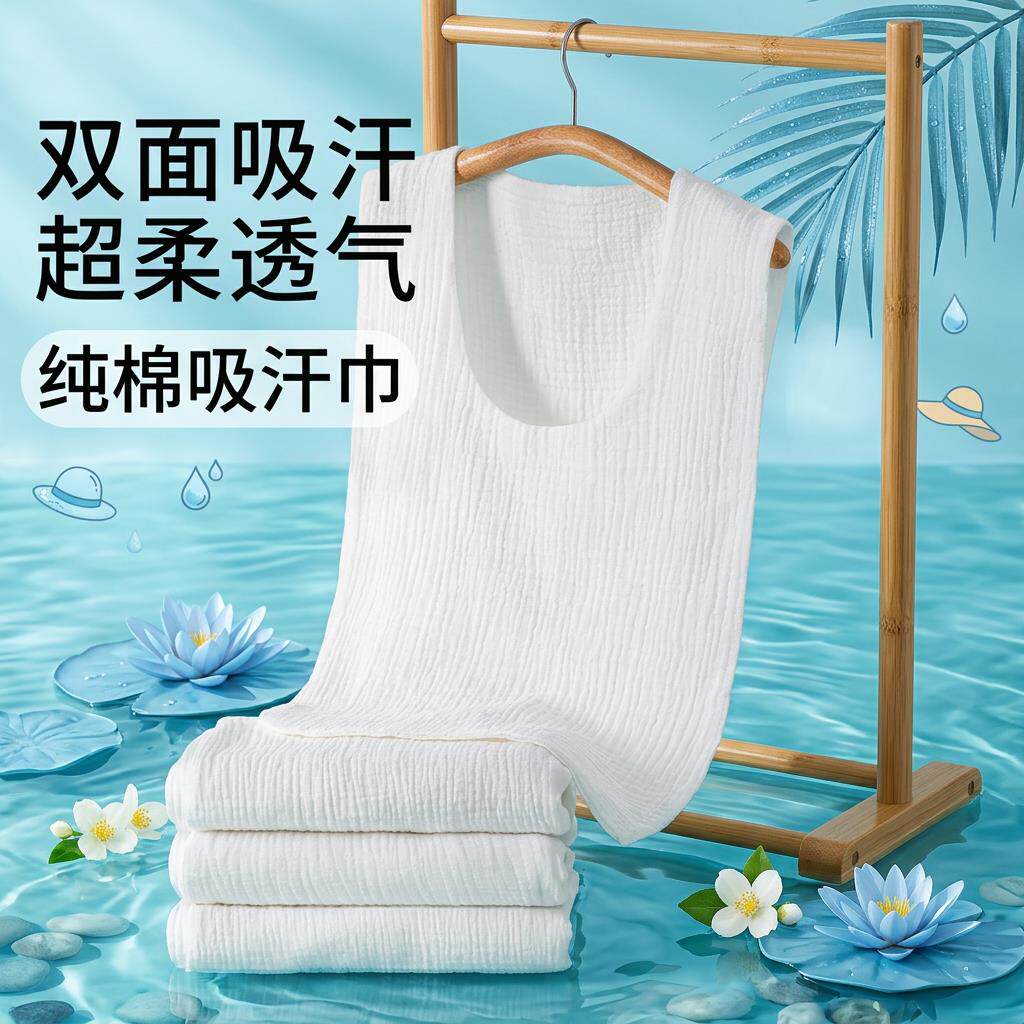 隔汗巾成人吸汗巾运动春棉垫背纱布产妇超大大人后背部止汗巾