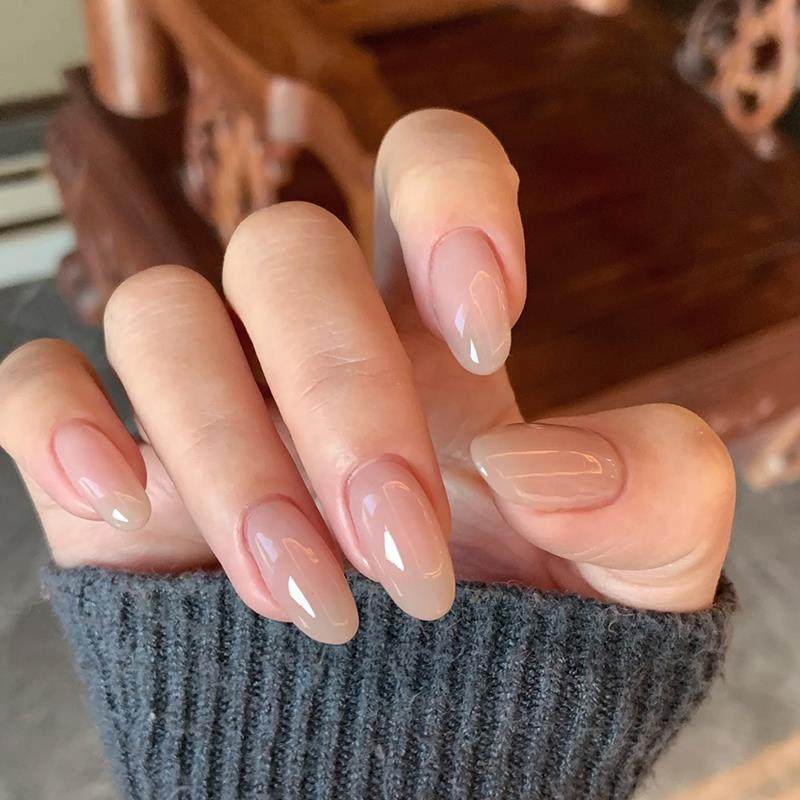 纯手工裸色嬛嬛美甲穿戴甲短款2025新年款高级感精致春夏纯色显白,收纳整理,指甲油收纳盒,淘宝优惠券,粉丝福利购,淘宝优惠卷