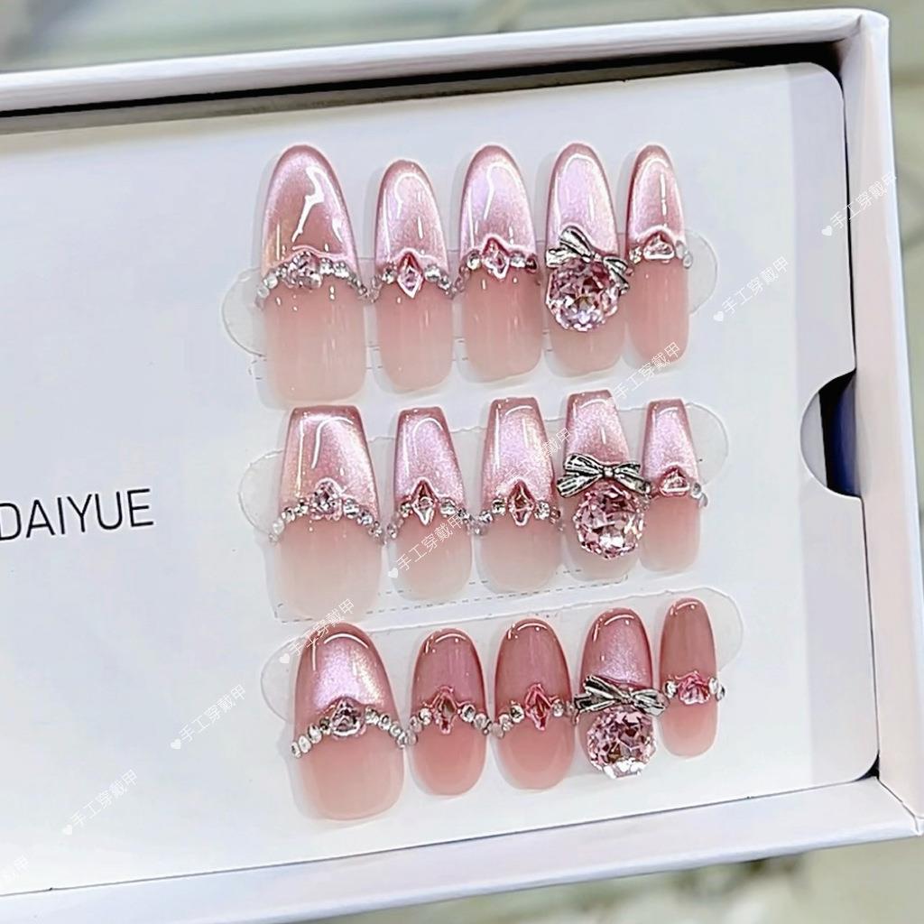 奈姿 纯手工光疗穿戴甲漫游日记成品重复使用可拆卸美甲贴片