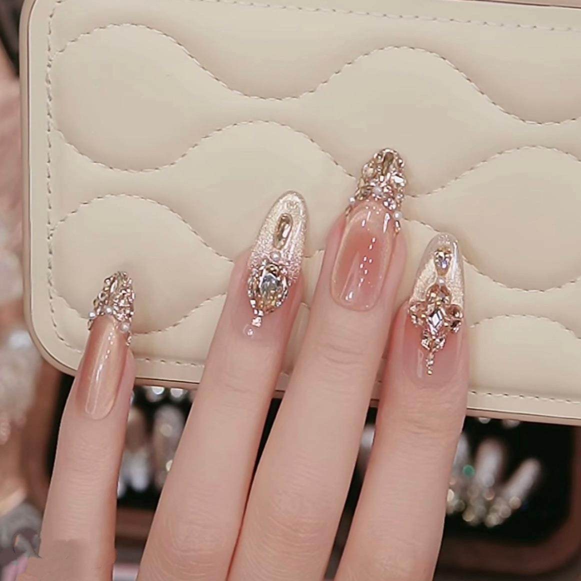 【箔金絮语】纯手工穿戴甲猫眼光疗立体锆石钻爆闪满钻纯手作美甲,收纳整理,指甲油收纳盒,淘宝优惠券,粉丝福利购,淘宝优惠卷