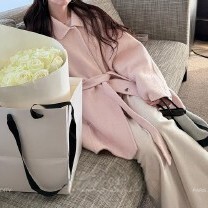 诗杰秋冬羊毛双面呢斗篷大衣女