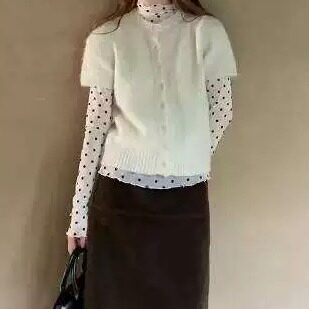 羊毛短袖修身韩系针织开衫女