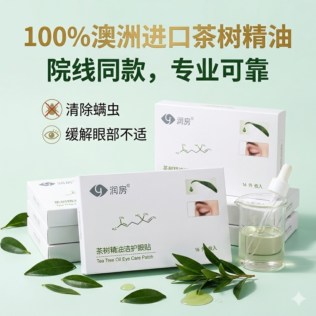 悦家澳洲进口茶树精油洁护除满清洁眼部眼贴湿巾棉片干眼眼睛干痒