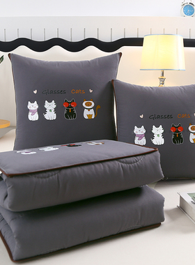 抱枕被子两用办公室汽车载加厚靠垫沙发午睡神器空调枕头被二合一