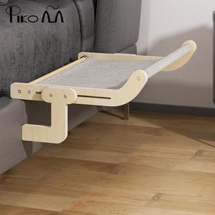 实木吊床猫窝床边猫床猫咪观景台猫阳台布挂床防掉毛猫爬架悬挂式