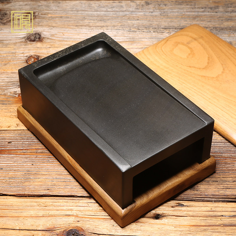 孤品歙砚老坑砚台《宋式抄手砚》名师作品手工雕刻四大名坑高档砚台送