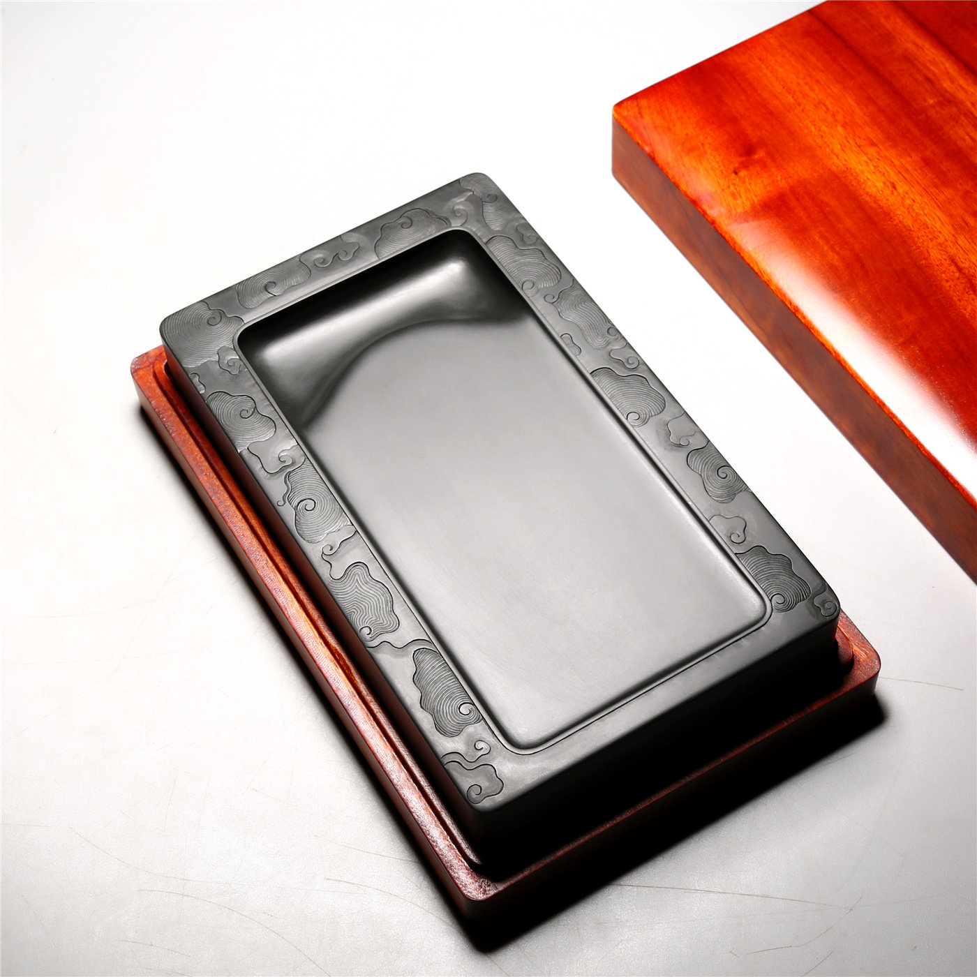 匠心非遗大师砚 祥云福海砚 高档老坑原石砚台 珍藏品手工砚老坑原石歙砚精品品高档原石歙砚文房端砚