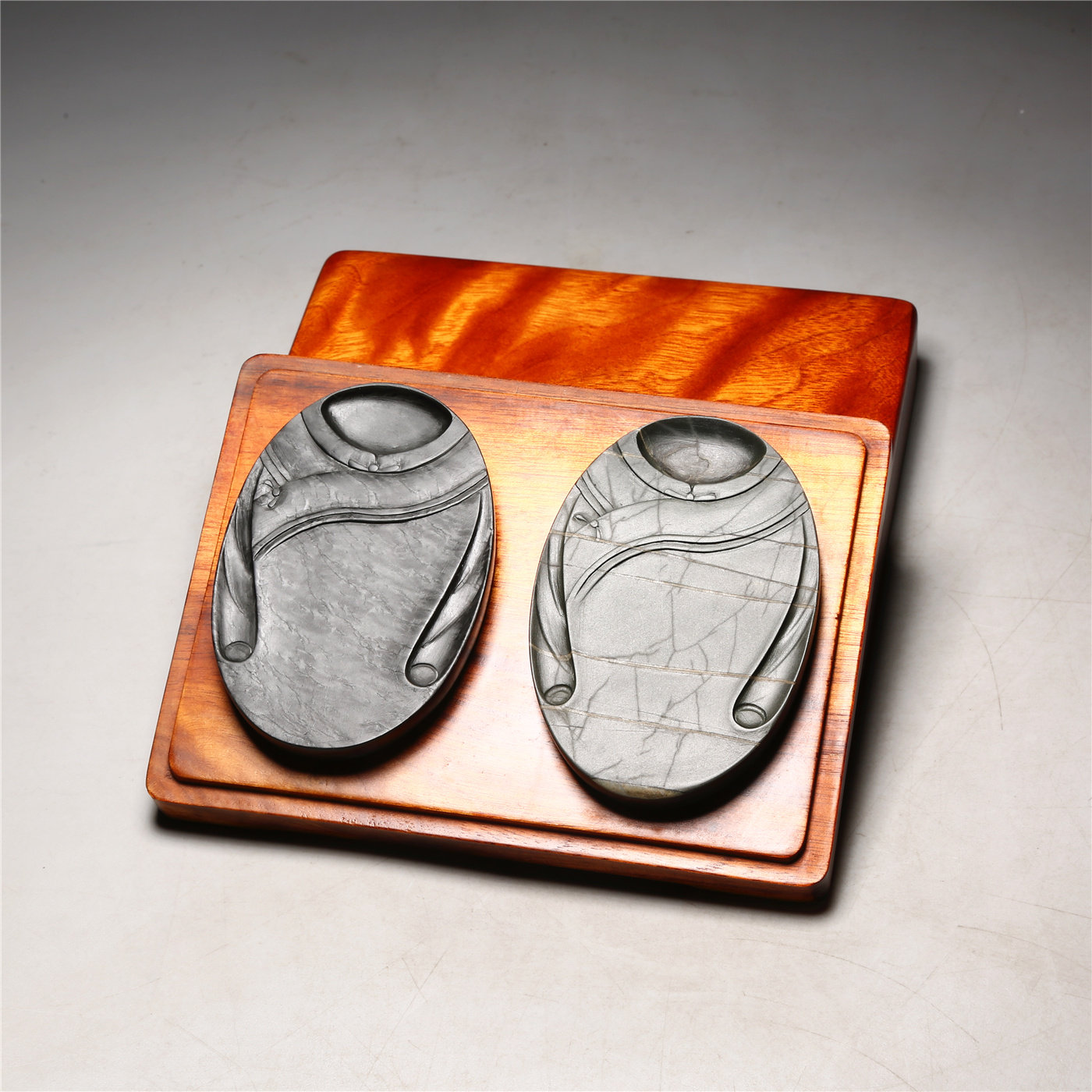 匠心非遗大师砚 花样年华 高档老坑原石砚台 珍藏品手工砚老坑原石歙砚精品品高档原石歙砚文房端砚