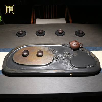 老坑砚石茶盘茶海小桥流水人家